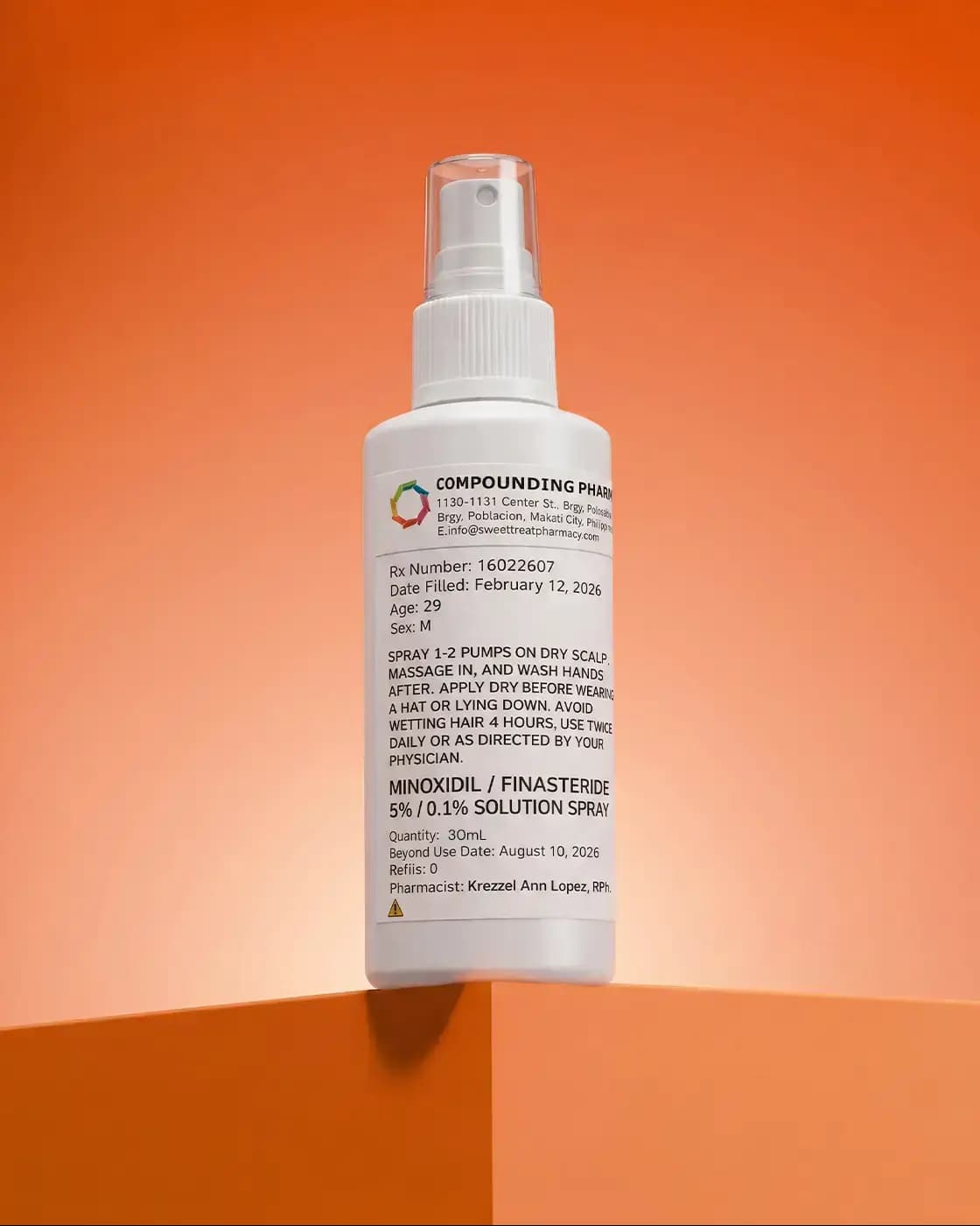 Finasteride and Minoxidil topical spray bottle