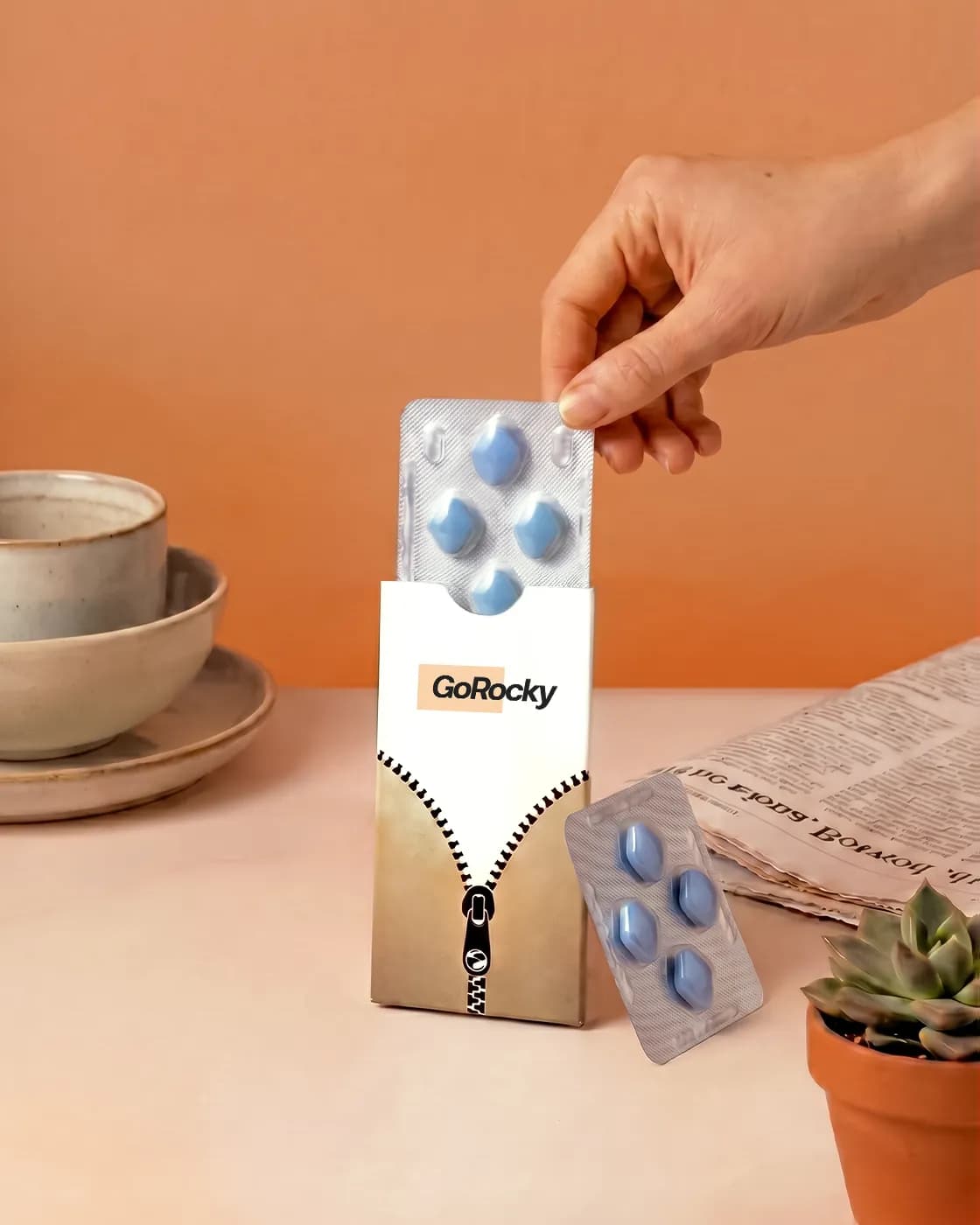 Pack of GoRocky sildenafil being held by a customer.