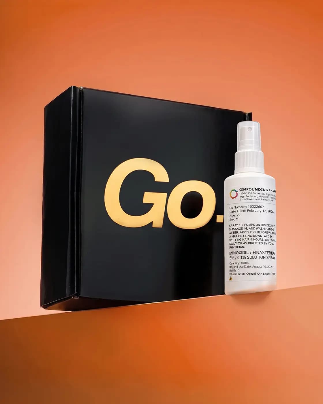 Finasteride and Minoxidil topical spray bottle