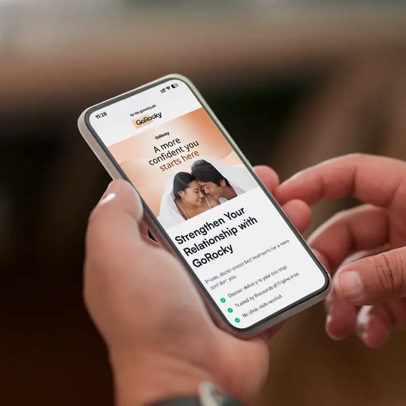 Customer using GoRocky on a smartphone